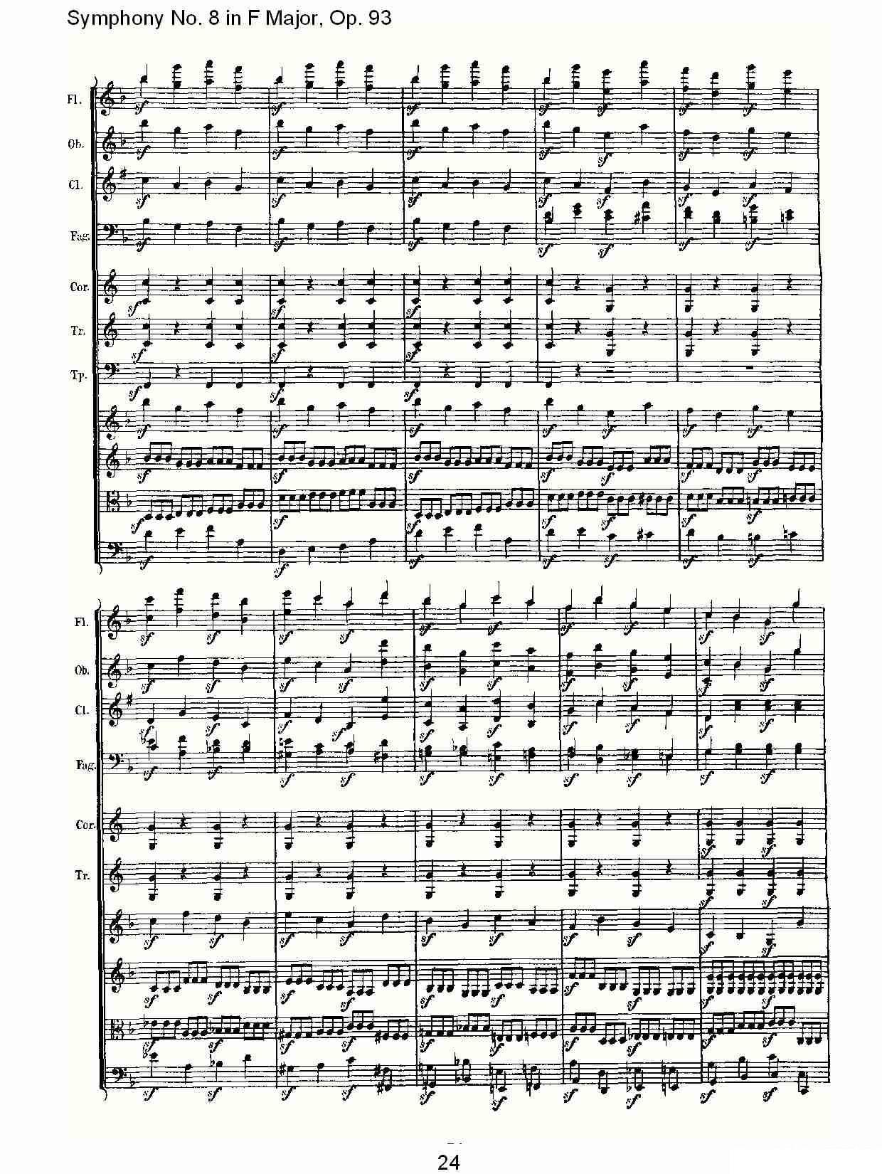 曲谱路德维西·冯·贝多芬《F大调第八交响曲 Op.93第四乐章》（第24页）