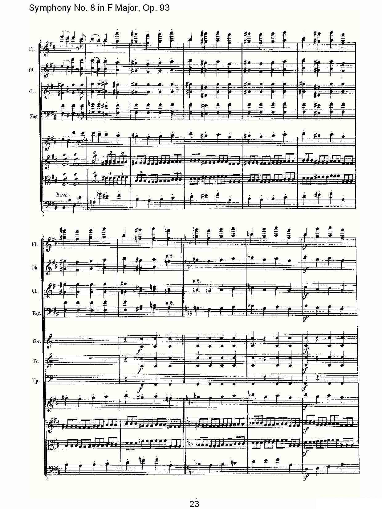 曲谱路德维西·冯·贝多芬《F大调第八交响曲 Op.93第四乐章》（第23页）