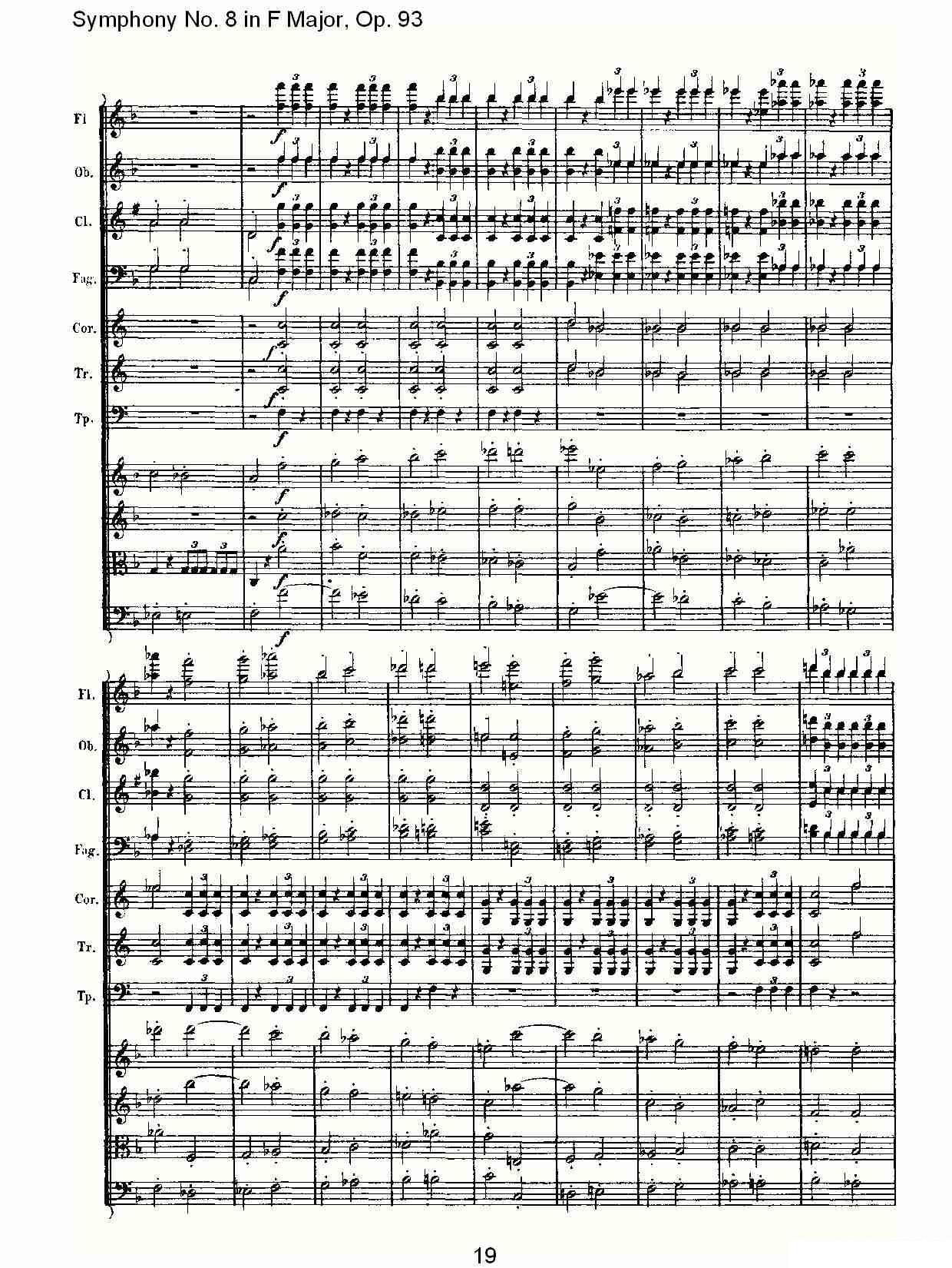 曲谱路德维西·冯·贝多芬《F大调第八交响曲 Op.93第四乐章》（第1页）