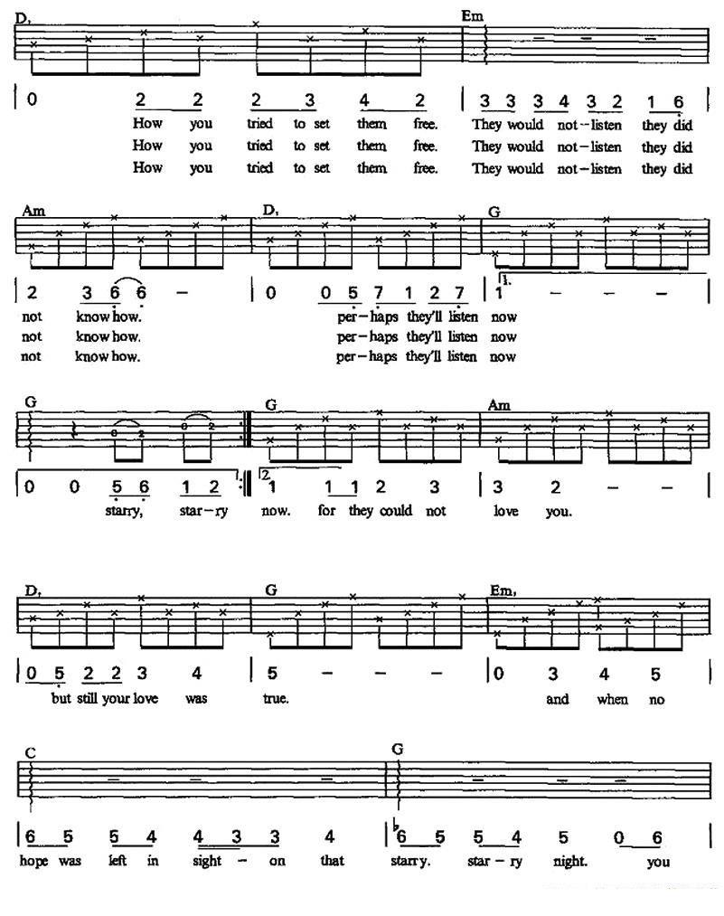《Vincent》吉他谱/六线谱（第3页）
