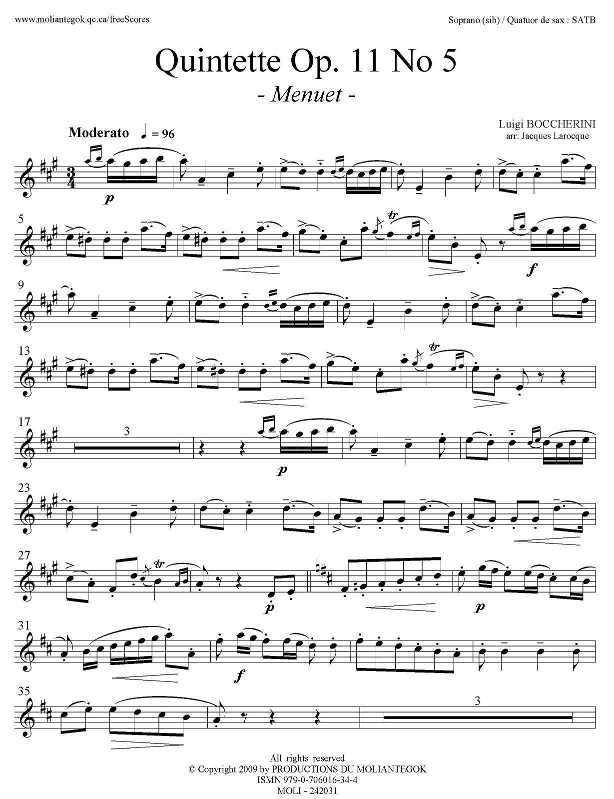 《Quintette Op.11 No.5》萨克斯谱（第5页）