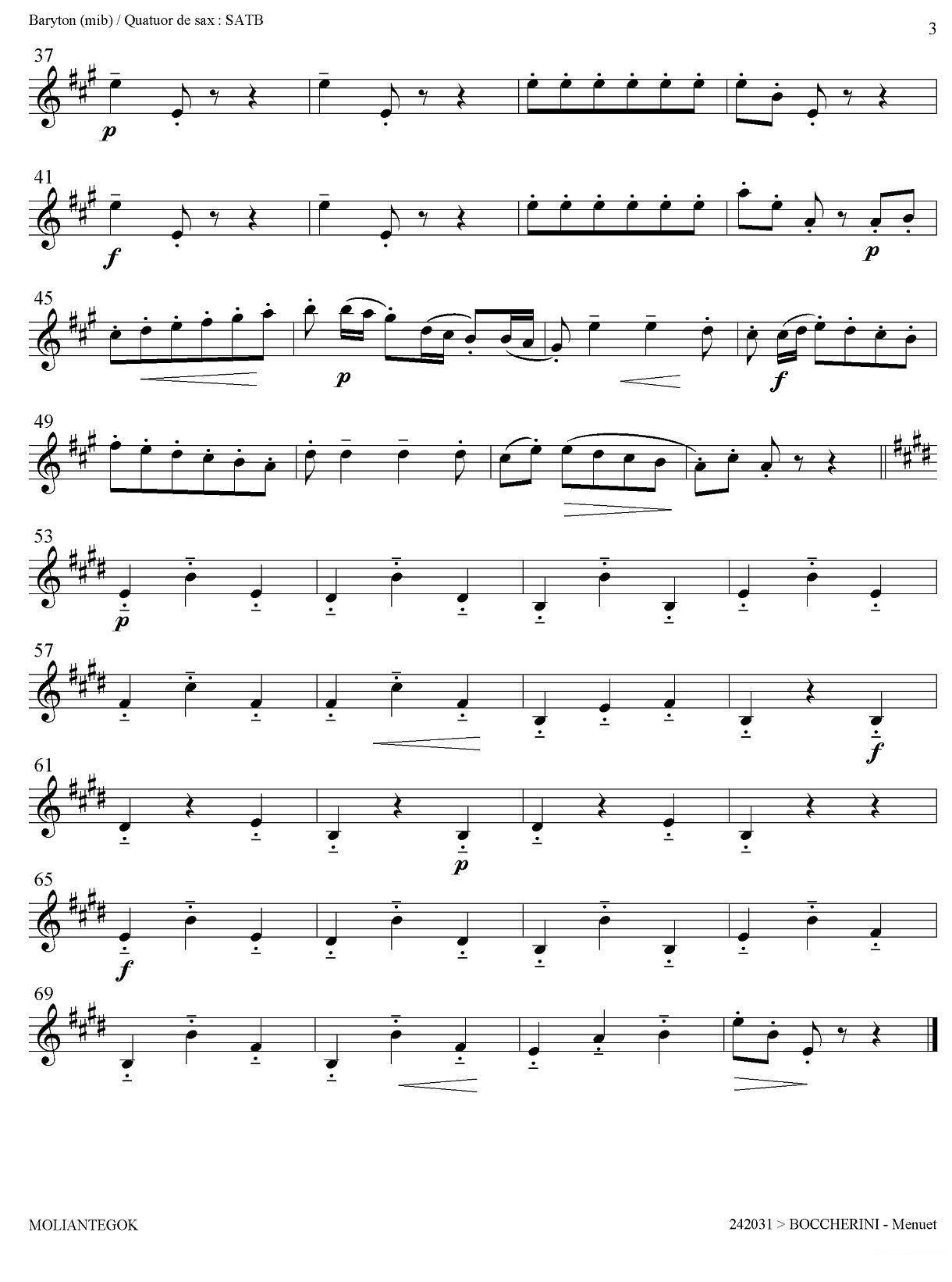 《Quintette Op.11 No.5》萨克斯谱（第4页）