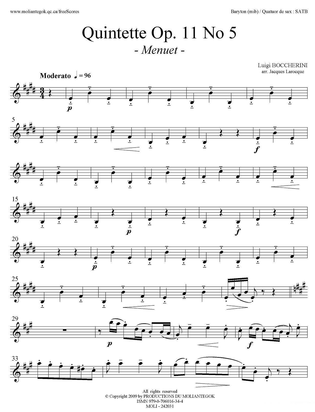 《Quintette Op.11 No.5》萨克斯谱（第3页）