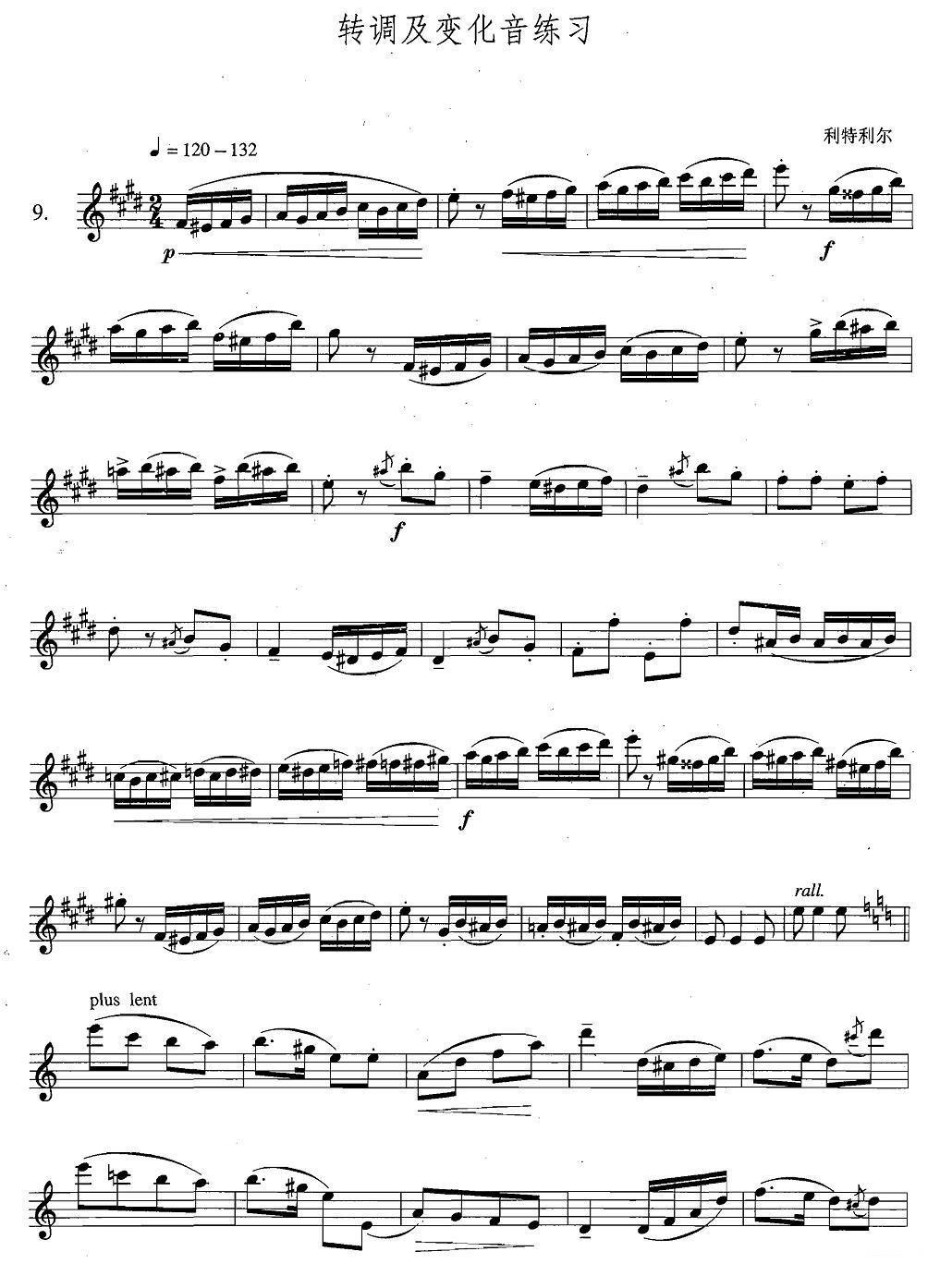 萨克斯乐谱曲谱 萨克斯练习曲合集（4—9）转调及变化音练习