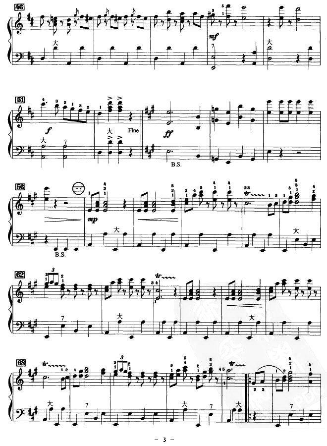 《拉德斯基进行曲》手风琴谱（第3页）