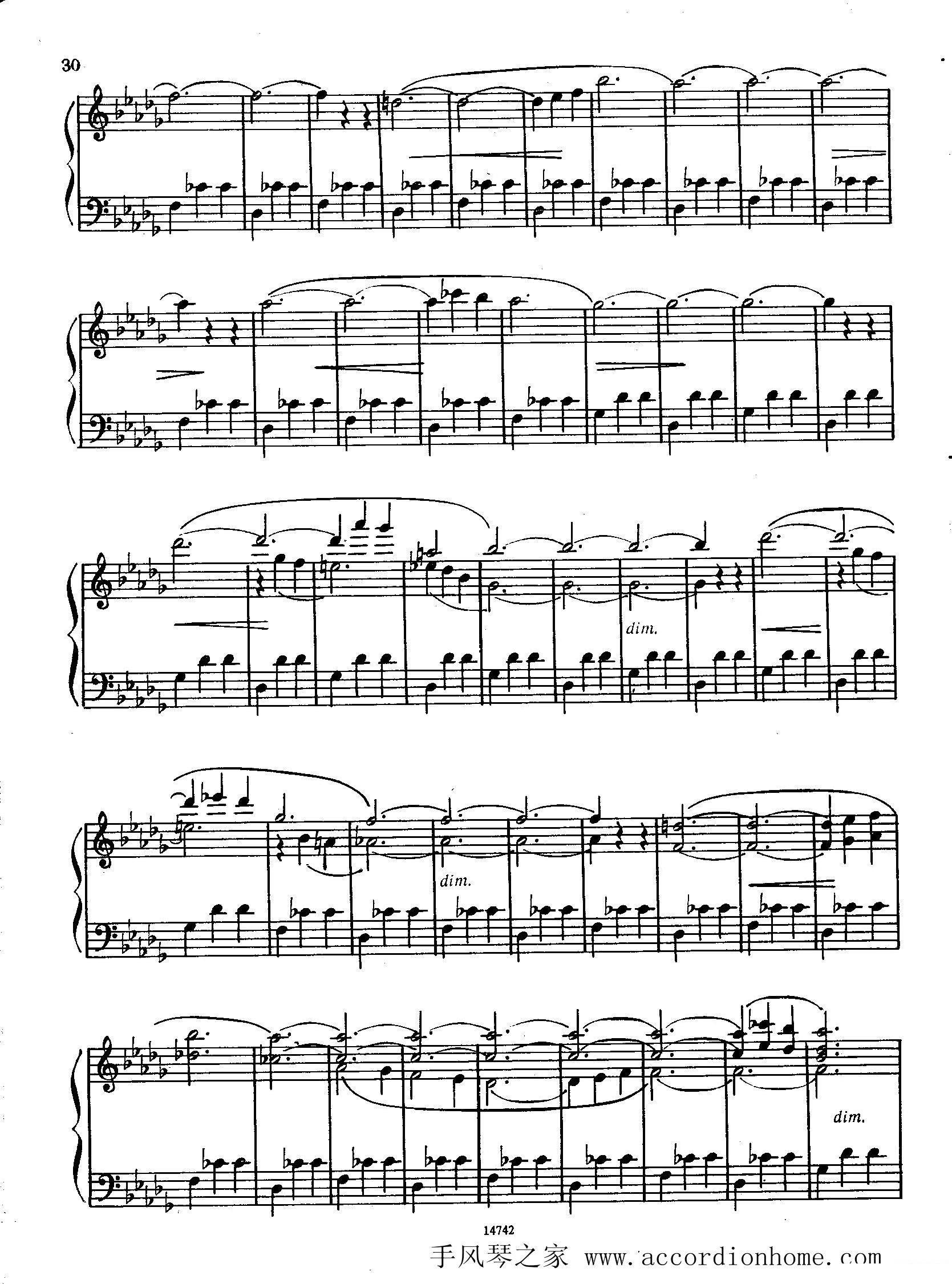 《佐罗塔耶夫-六首儿童组曲之二》手风琴谱（第12页）