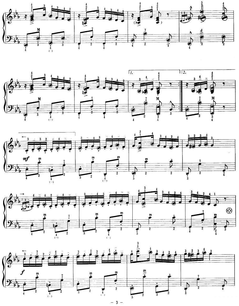 《迷人的拉格泰姆舞曲》手风琴谱（第3页）