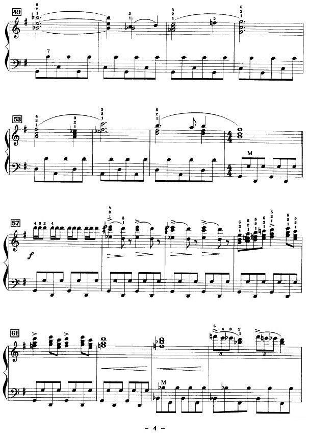 《马刀舞曲》手风琴谱（第4页）