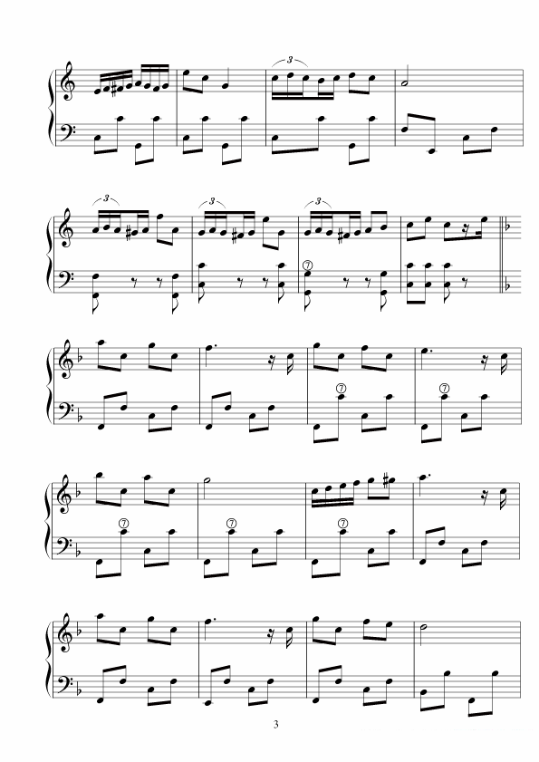 《少女波尔卡》手风琴谱（第3页）