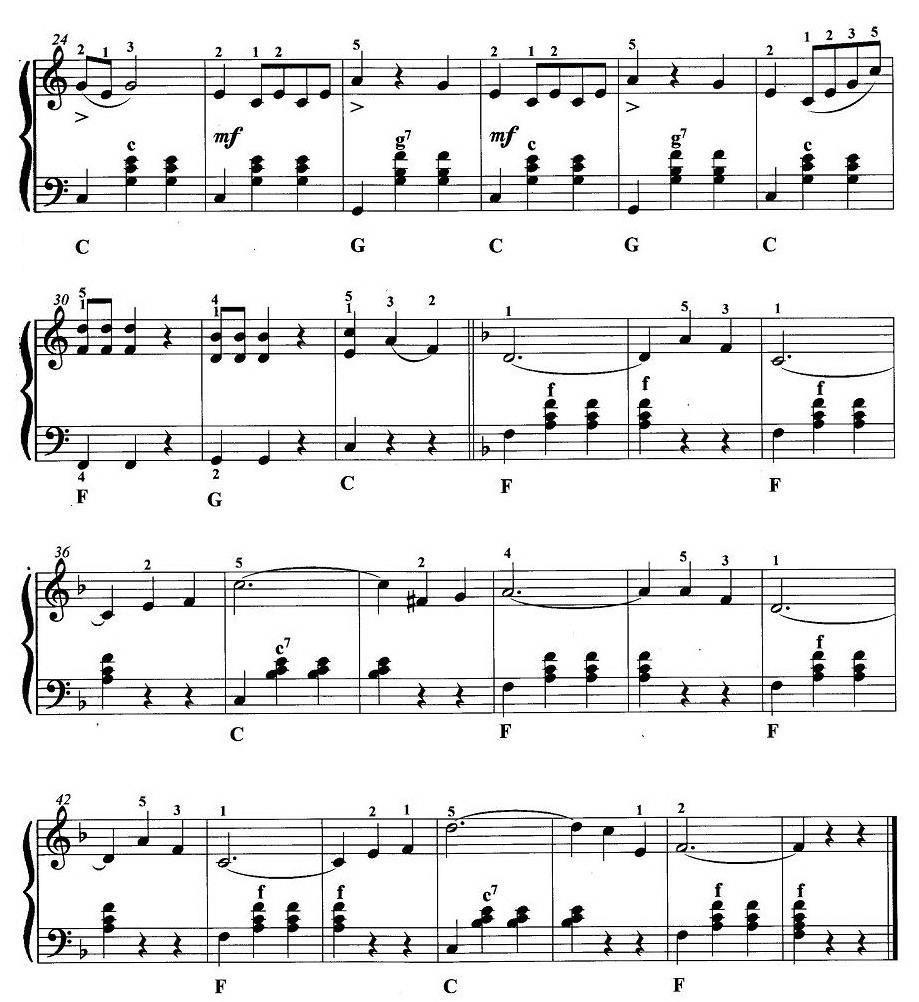 《手风琴考级第一级：4、乐曲》手风琴谱（第2页）