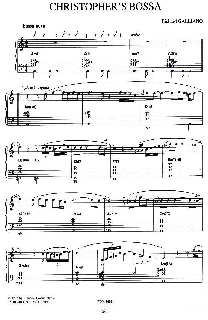 《CHRISTOPHER`S BOSSA》手风琴谱（第1页）