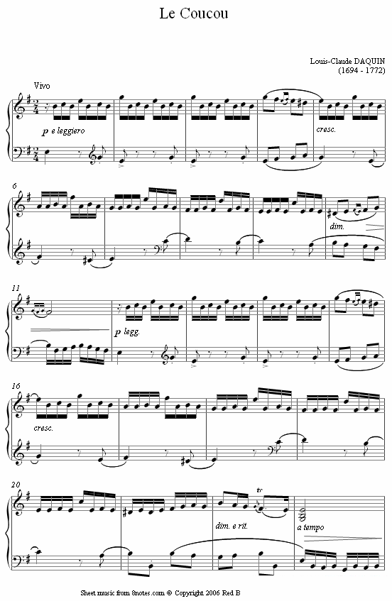 《LE COUCOU》手风琴谱（第1页）