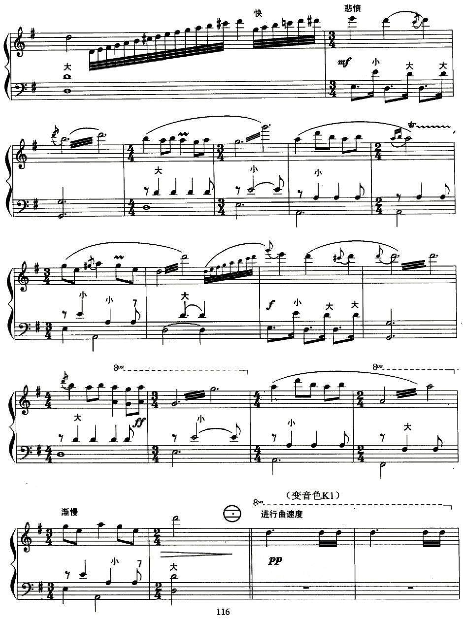 《白毛女组曲》手风琴谱（第7页）
