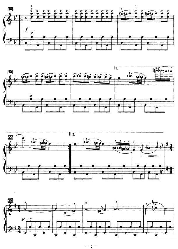 《马刀舞曲》手风琴谱（第2页）