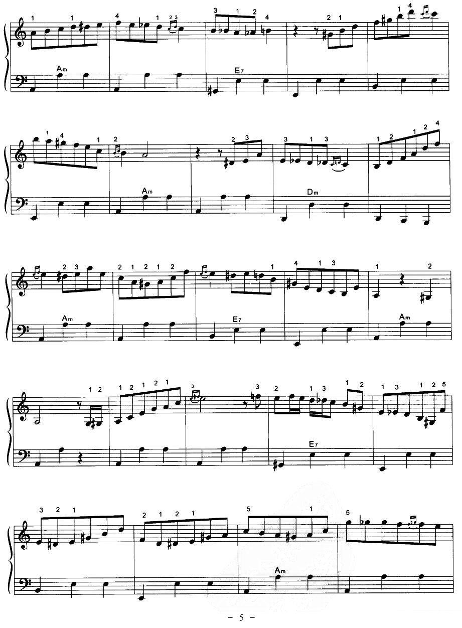 《手风琴圆舞曲》手风琴谱（第5页）