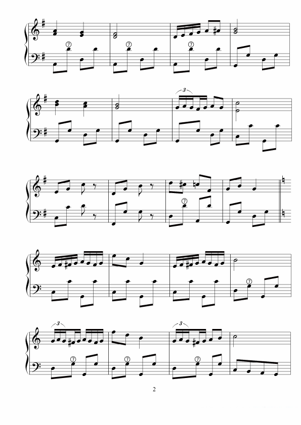 《少女波尔卡》手风琴谱（第2页）