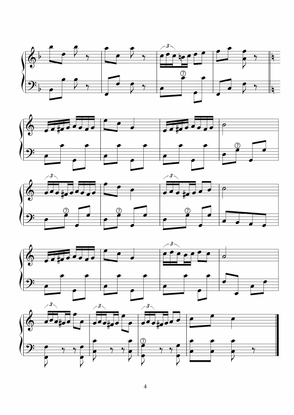 《少女波尔卡》手风琴谱（第4页）