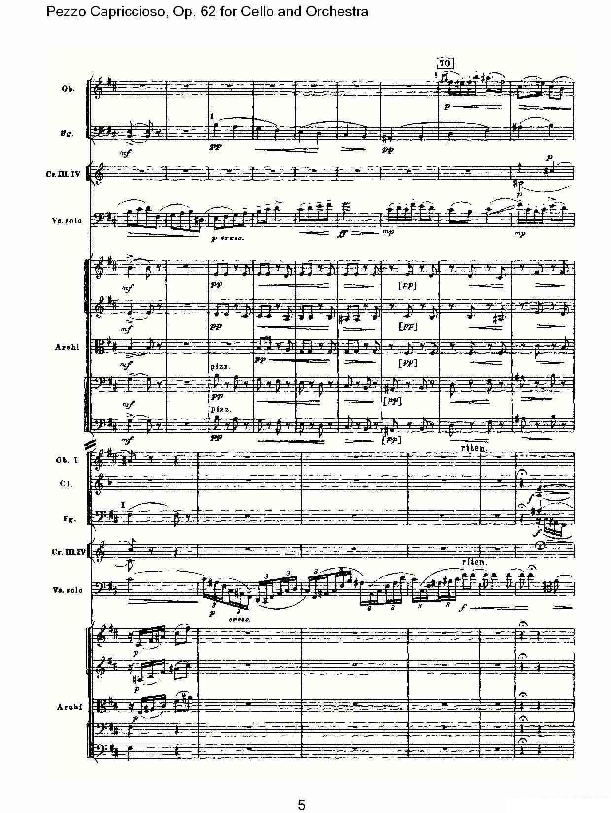 彼得·伊利奇·柴可夫斯基《Pezzo Capriccioso, Op.62》提琴谱（第5页）