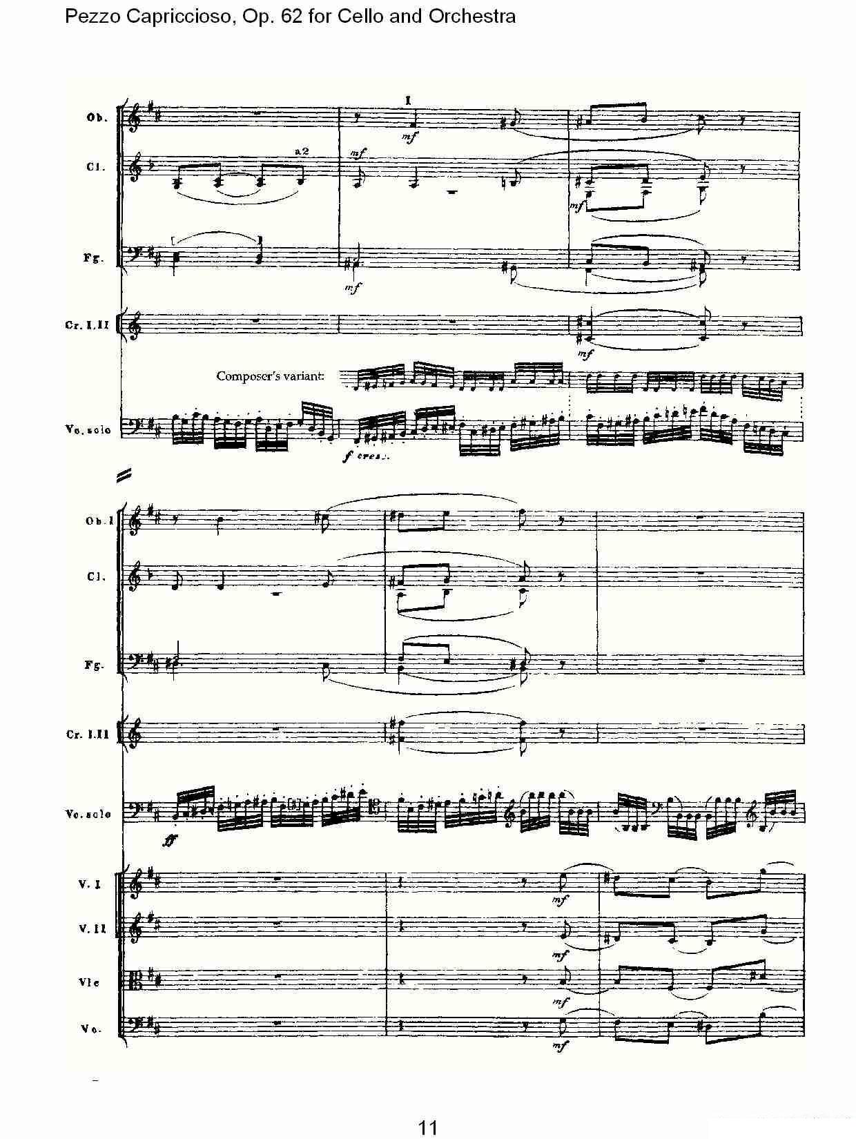 彼得·伊利奇·柴可夫斯基《Pezzo Capriccioso, Op.62》提琴谱（第11页）