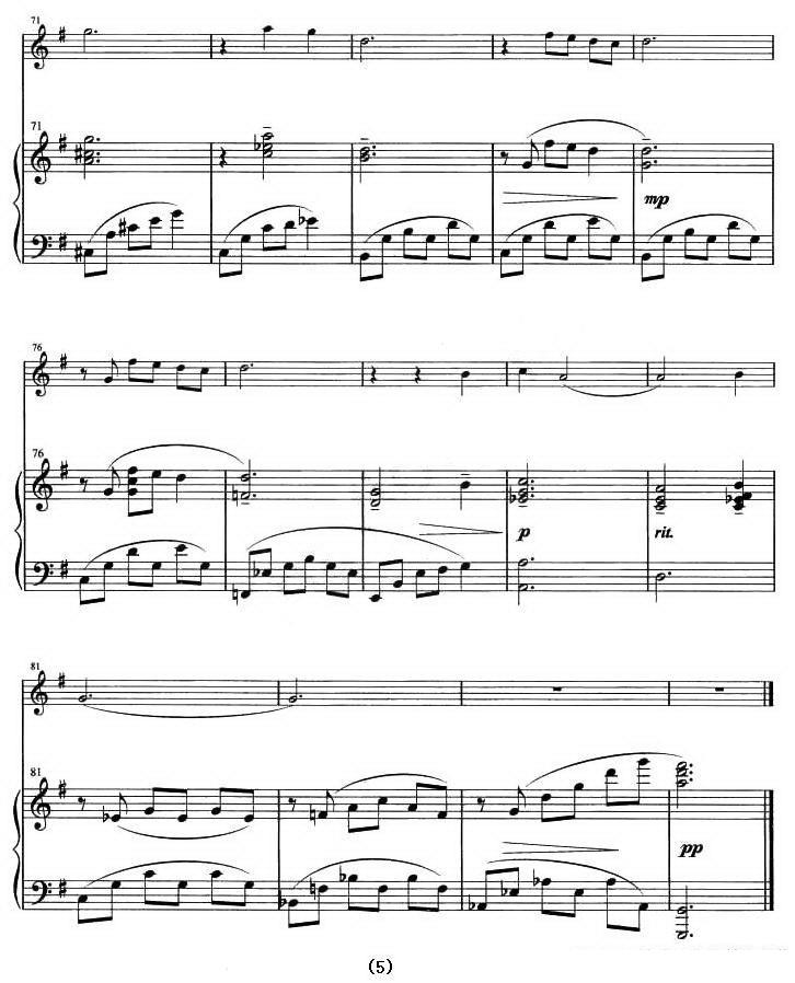 小野丽莎&原唱《月亮河》提琴谱（第5页）