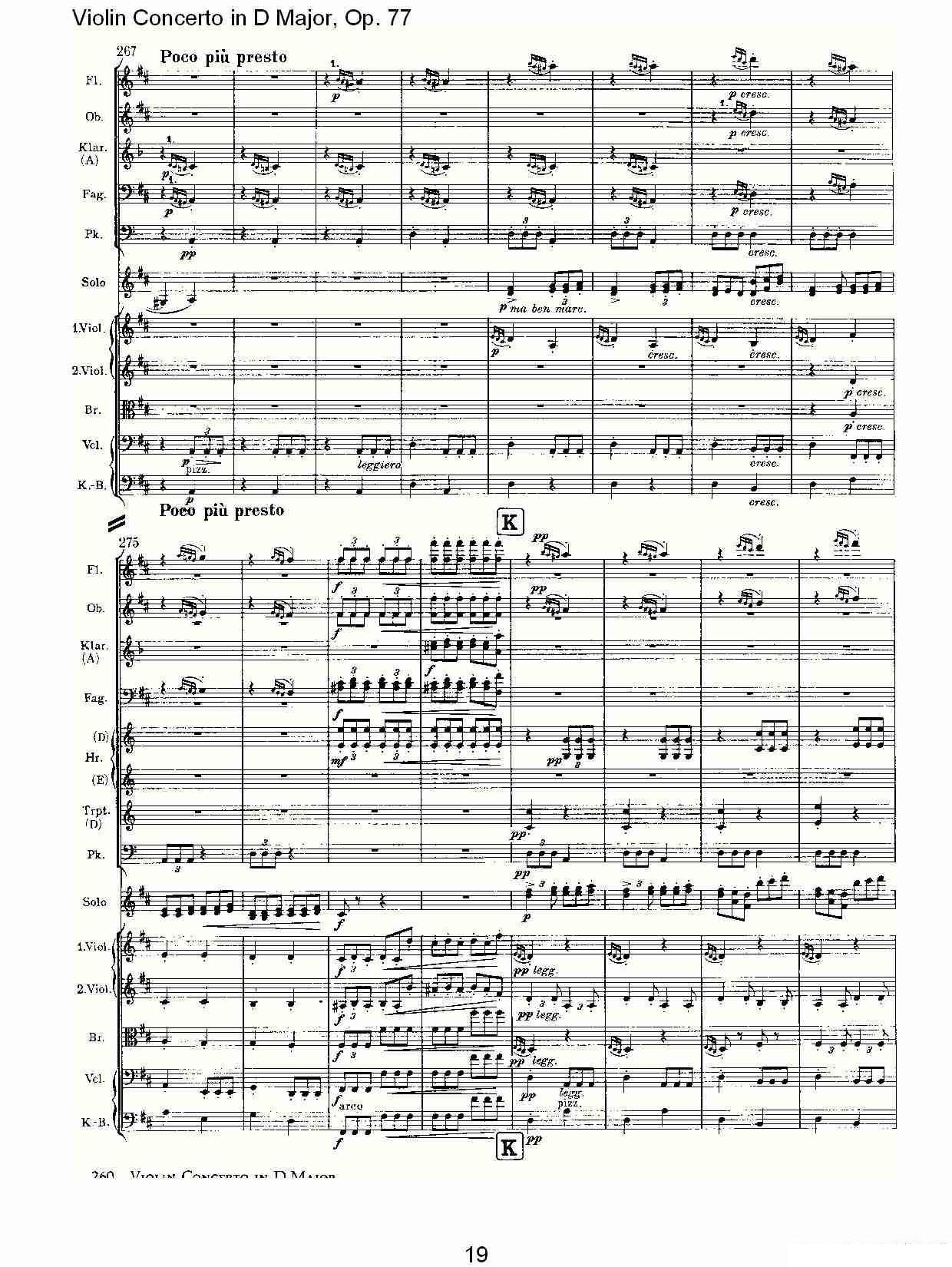 约翰内斯·勃拉姆斯《D大调小提琴协奏曲, Op.77第三乐章》提琴谱（第19页）