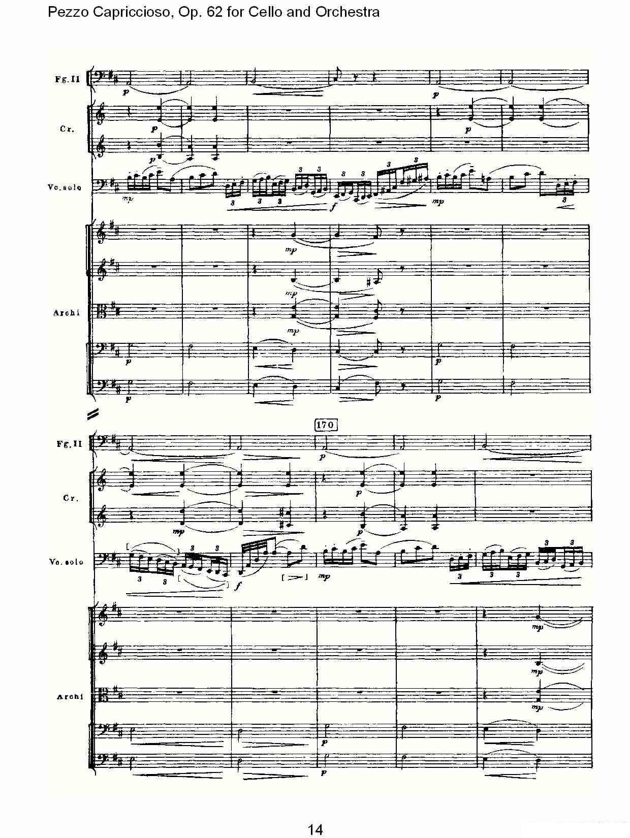 彼得·伊利奇·柴可夫斯基《Pezzo Capriccioso, Op.62》提琴谱（第14页）