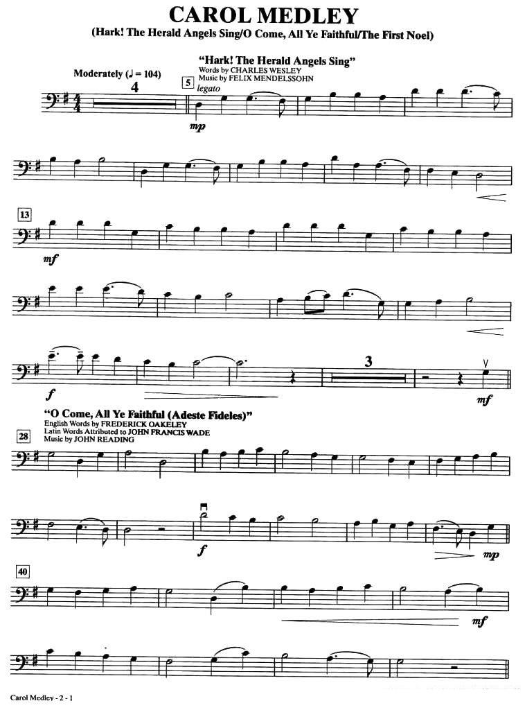 《CAROL MEDLEY》提琴谱（第1页）
