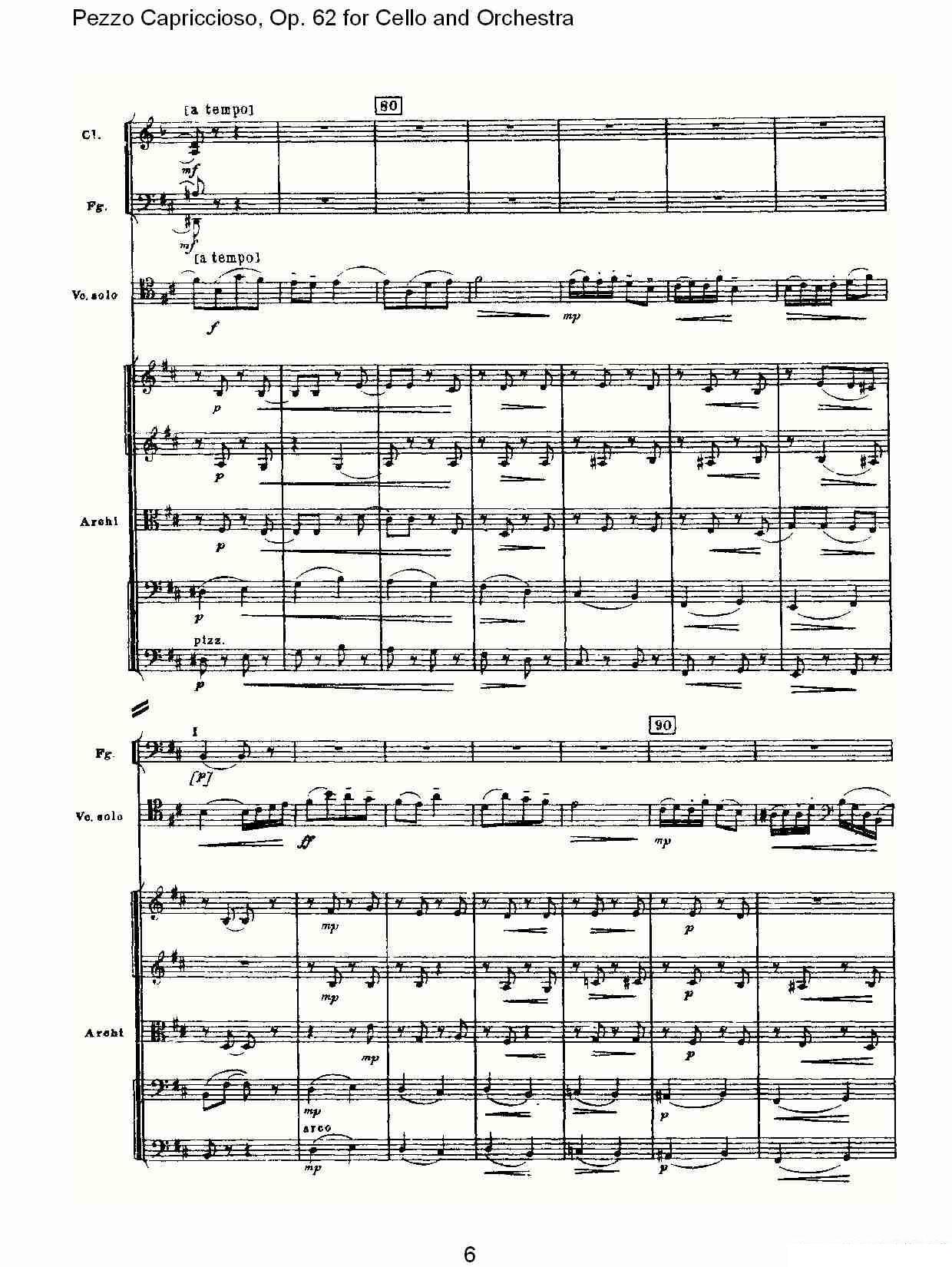 彼得·伊利奇·柴可夫斯基《Pezzo Capriccioso, Op.62》提琴谱（第6页）
