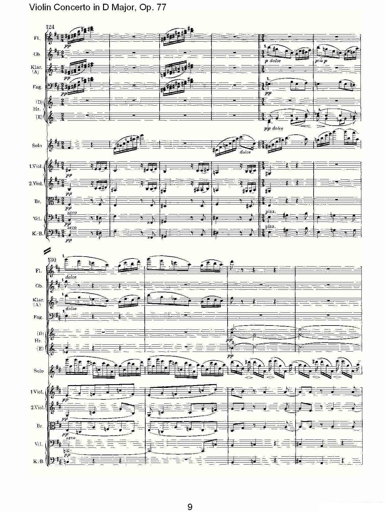 约翰内斯·勃拉姆斯《D大调小提琴协奏曲, Op.77第三乐章》提琴谱（第9页）