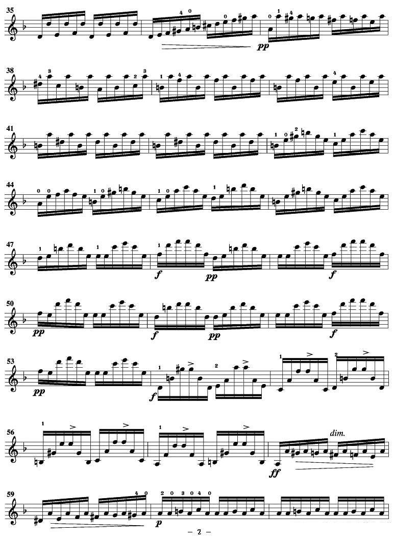《无穷动》提琴谱（第2页）
