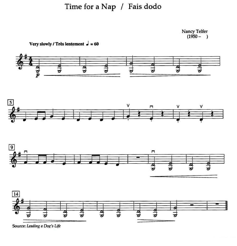 《Nancy Telfer-Time for a Nap》提琴谱（第1页）