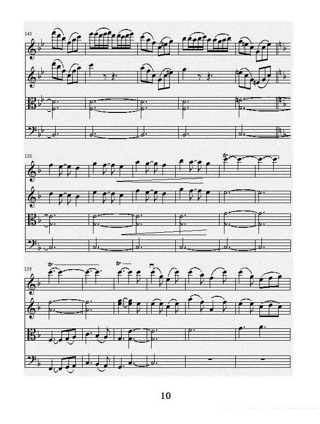 项道荣《No.1弦乐四重奏总谱》提琴谱（第10页）
