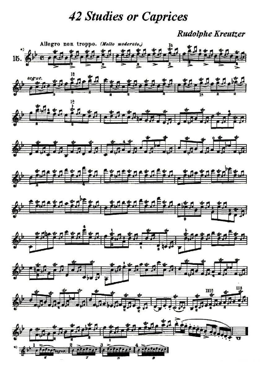 《42首练习曲或隨想曲之15》提琴谱