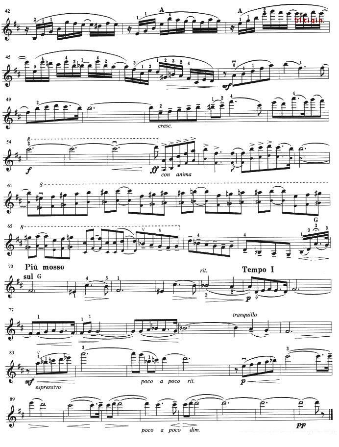 《浪漫曲》提琴谱（第2页）