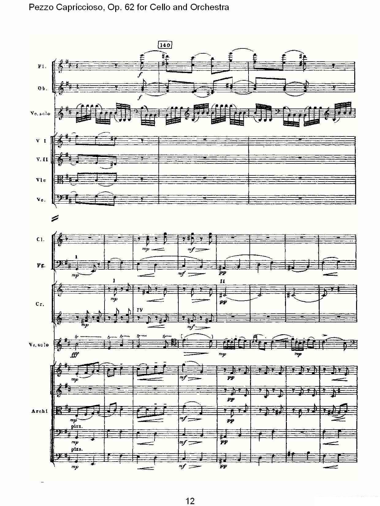 彼得·伊利奇·柴可夫斯基《Pezzo Capriccioso, Op.62》提琴谱（第12页）
