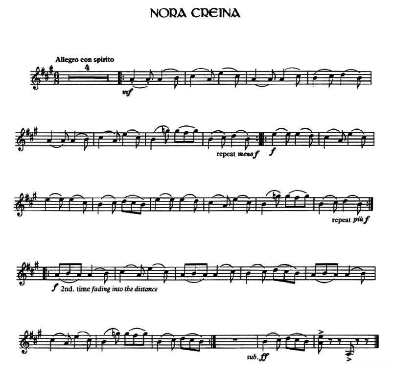 提琴乐谱曲谱 Nora Creina（爱尔兰曲调）