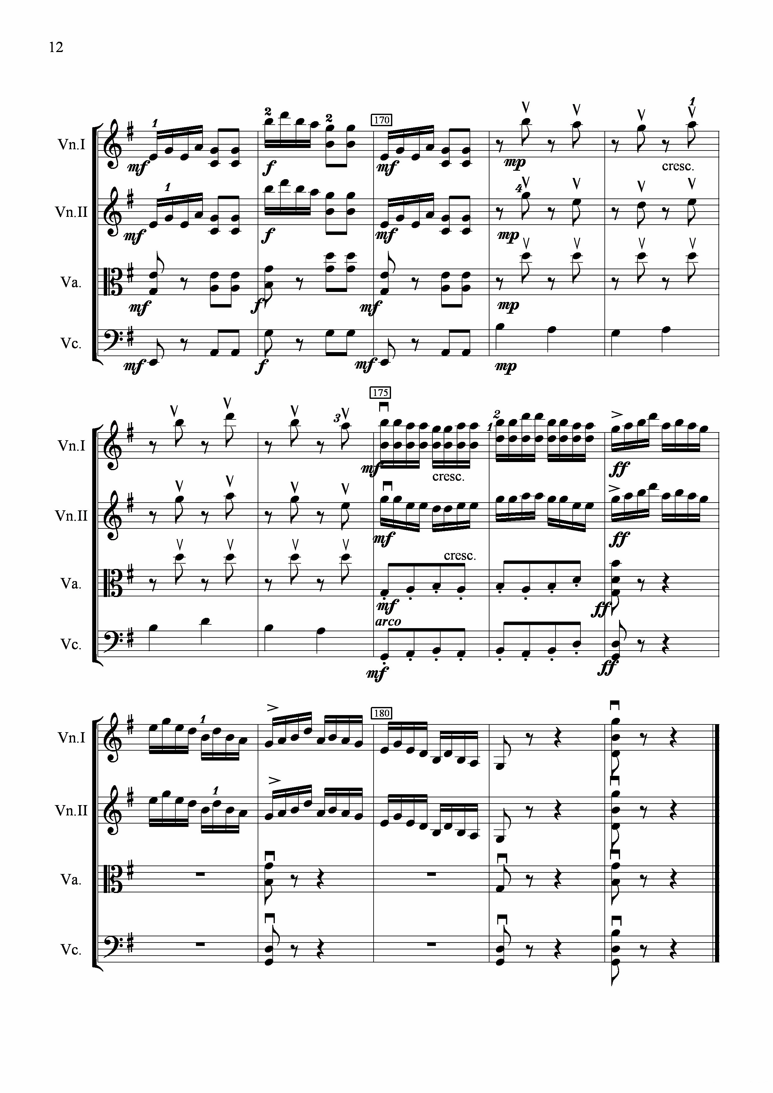《扑蝶舞曲》提琴谱（第12页）