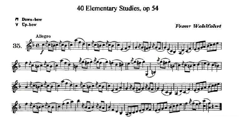 《40首小提琴初级技巧练习曲之35》提琴谱