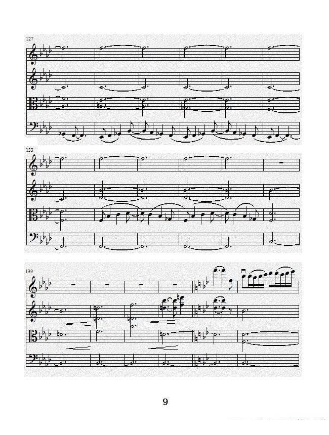 项道荣《No.1弦乐四重奏总谱》提琴谱（第9页）