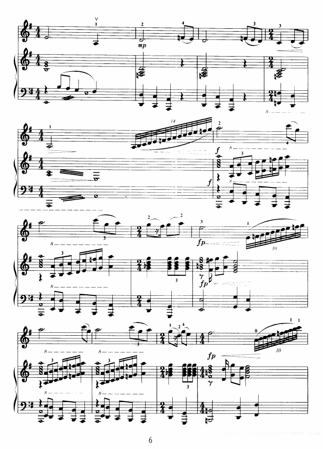《回归抒怀》提琴谱（第6页）