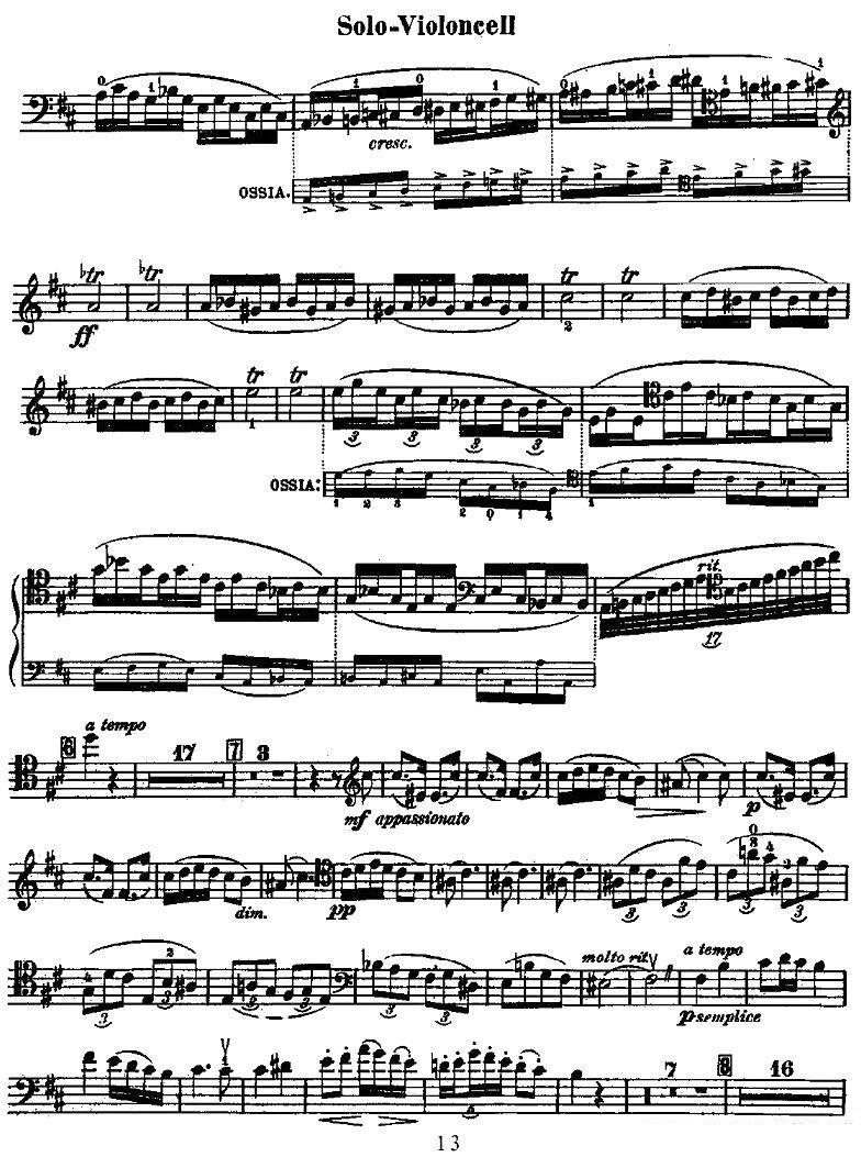 《Dvorak - Cello Concerto》提琴谱（第13页）