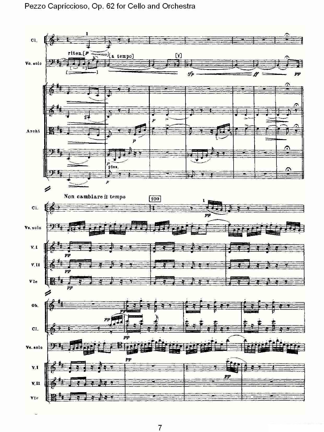 彼得·伊利奇·柴可夫斯基《Pezzo Capriccioso, Op.62》提琴谱（第1页）