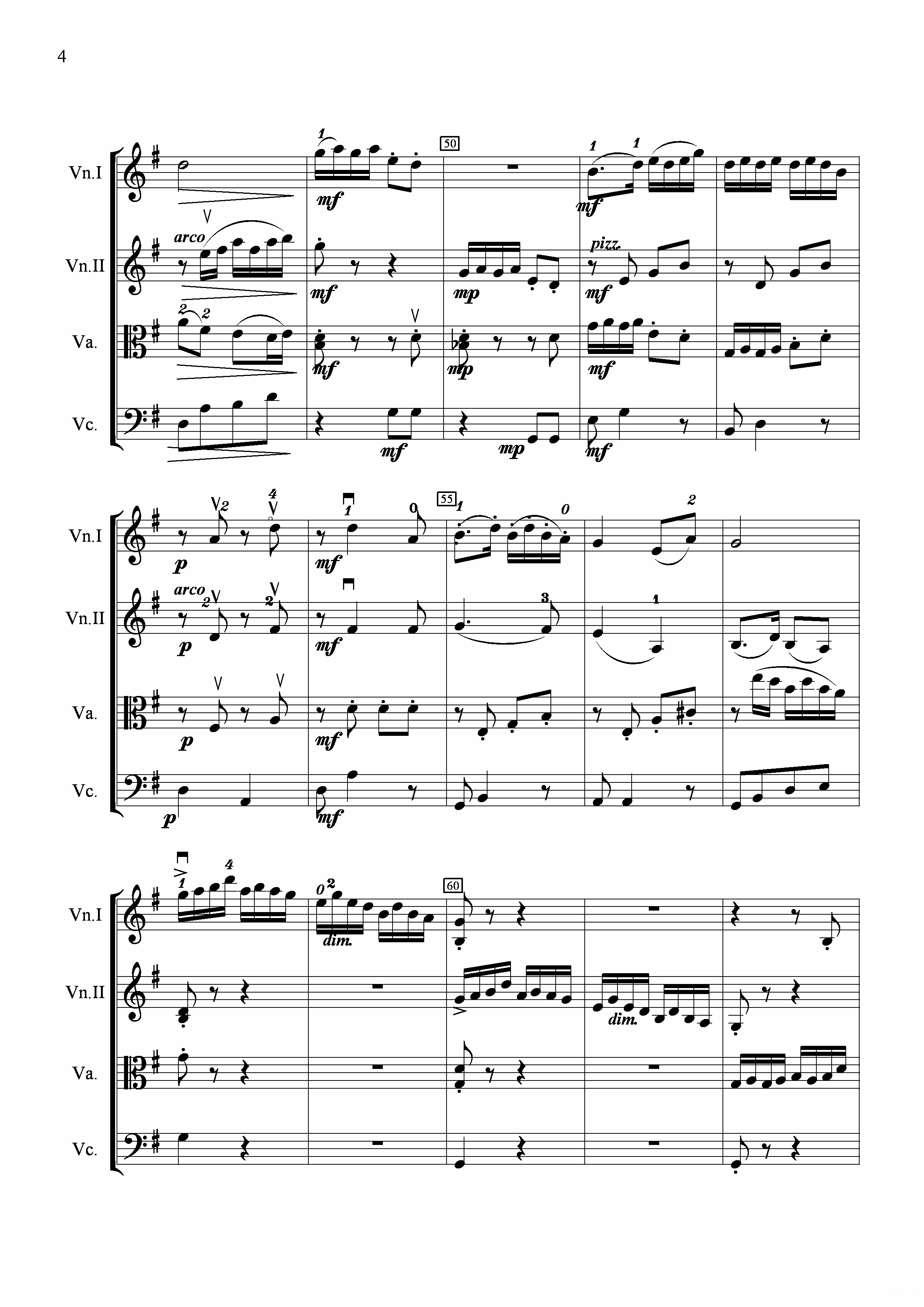 《扑蝶舞曲》提琴谱（第4页）