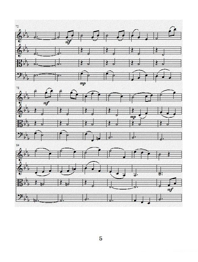 项道荣《No.1弦乐四重奏总谱》提琴谱（第5页）