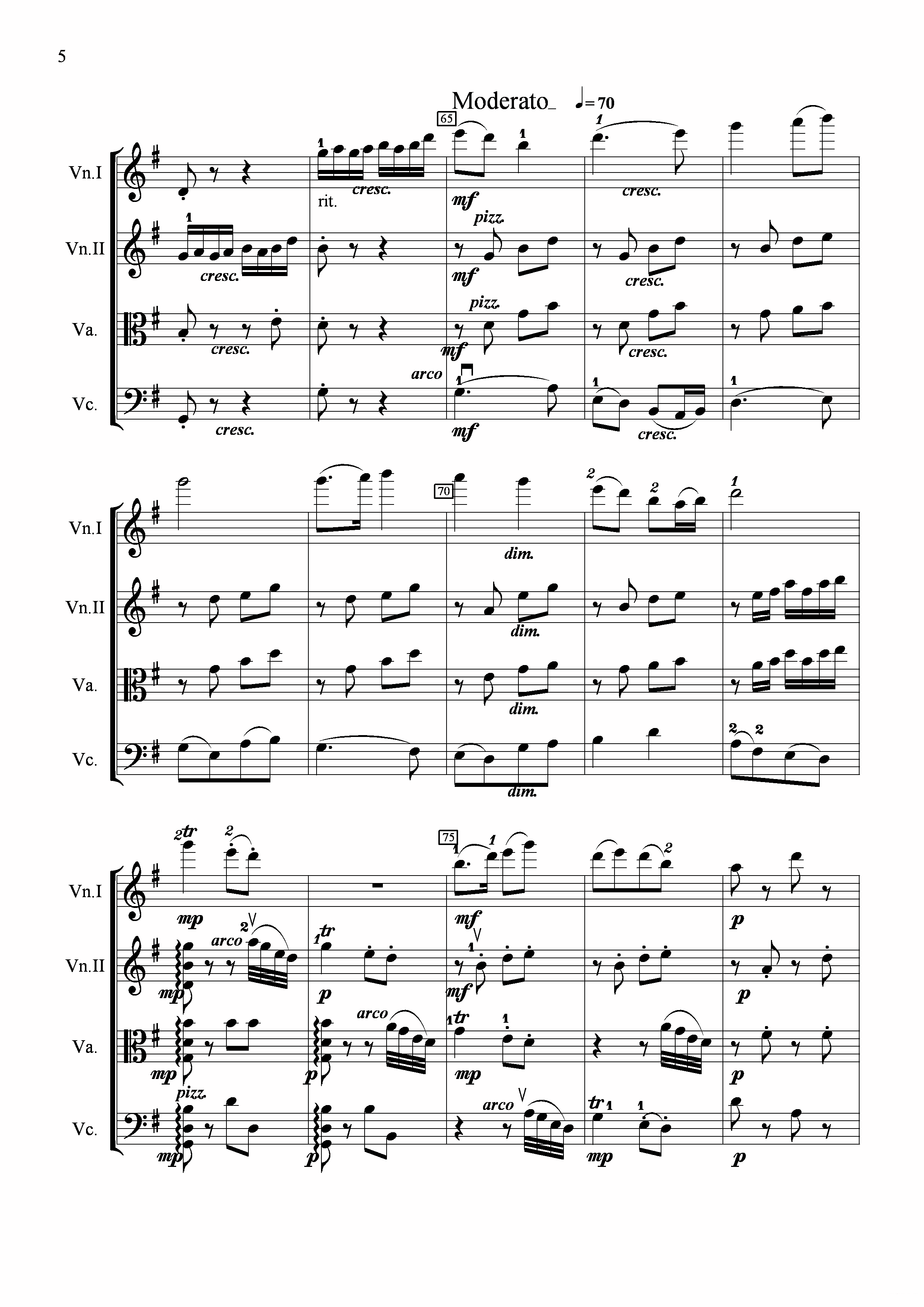 《扑蝶舞曲》提琴谱（第5页）