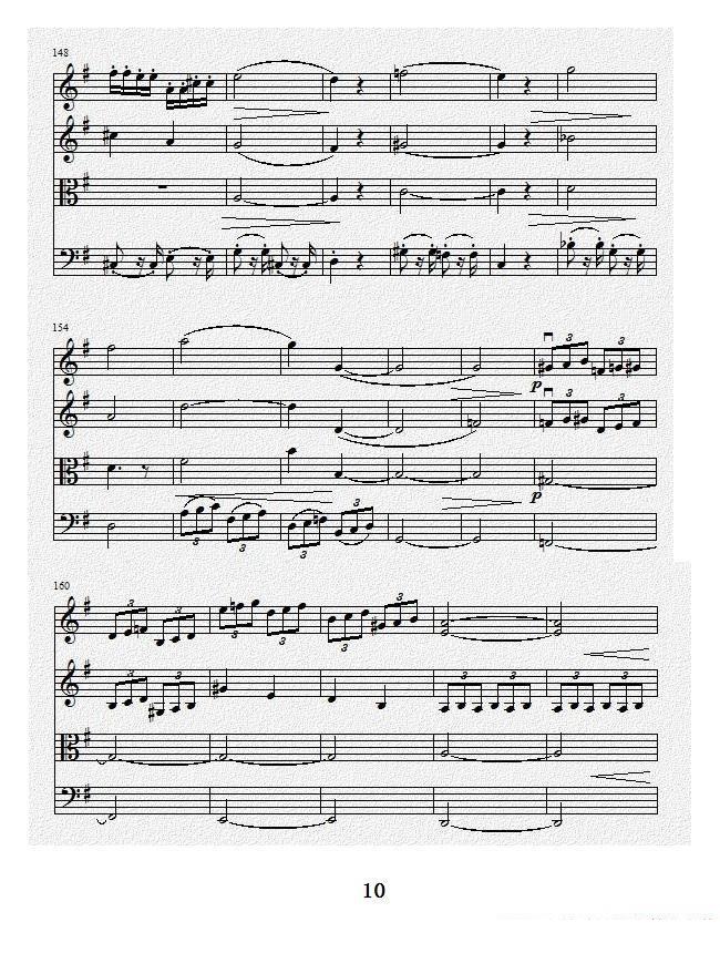 项道荣《No.1弦乐四重奏总谱》提琴谱（第10页）