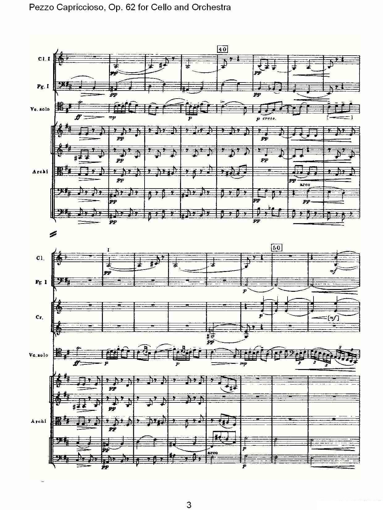 彼得·伊利奇·柴可夫斯基《Pezzo Capriccioso, Op.62》提琴谱（第3页）