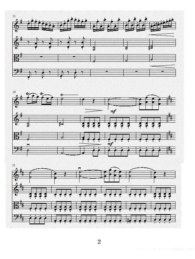 项道荣《No.1弦乐四重奏总谱》提琴谱（第2页）