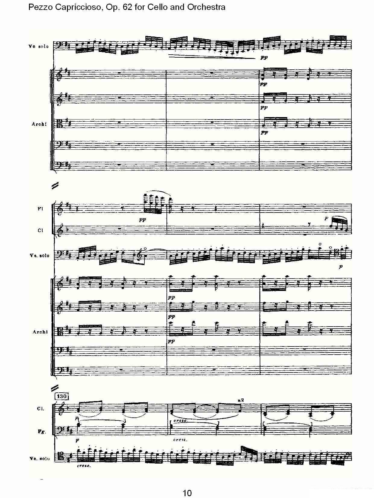 彼得·伊利奇·柴可夫斯基《Pezzo Capriccioso, Op.62》提琴谱（第10页）