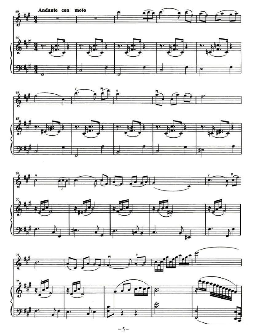 《哀牢山幻想曲》提琴谱（第5页）